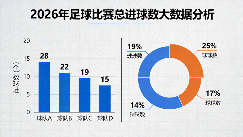 2026年足球比赛总进球数大数据可视化分析图 - 柱状图与扇形图